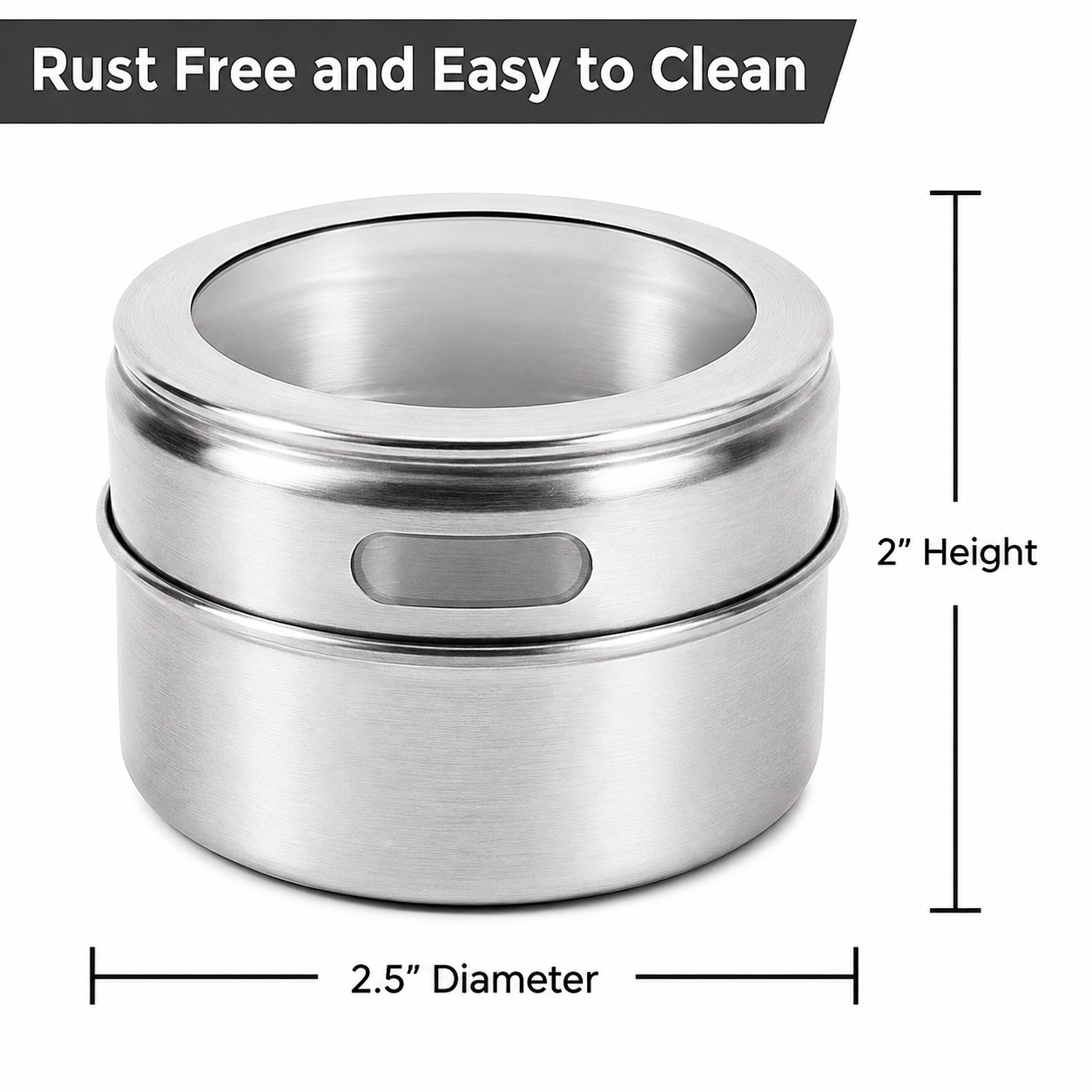 Stainless Steel Magnetic Spice Jar With Labels