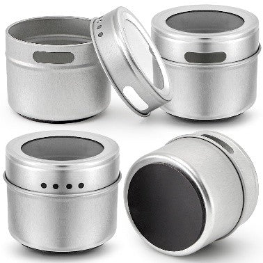 Stainless Steel Magnetic Spice Jar With Labels